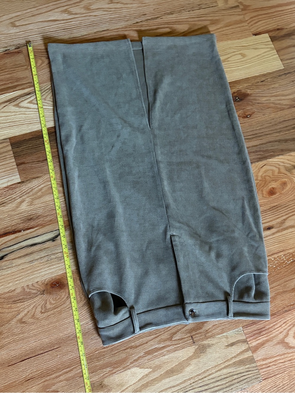 Very comfortable Stretchy skirts Olive Green Corduroy Pencil Pants - Picture 6 of 6